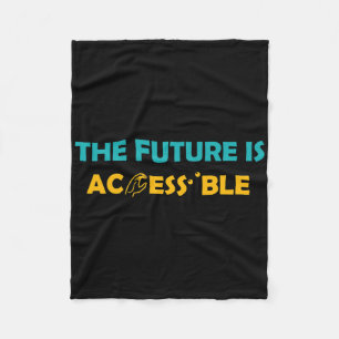 The Future Is Accessible Braille American Sign Lan Fleece Blanket