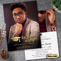 The Future is Bright Gold Script Photo Graduation