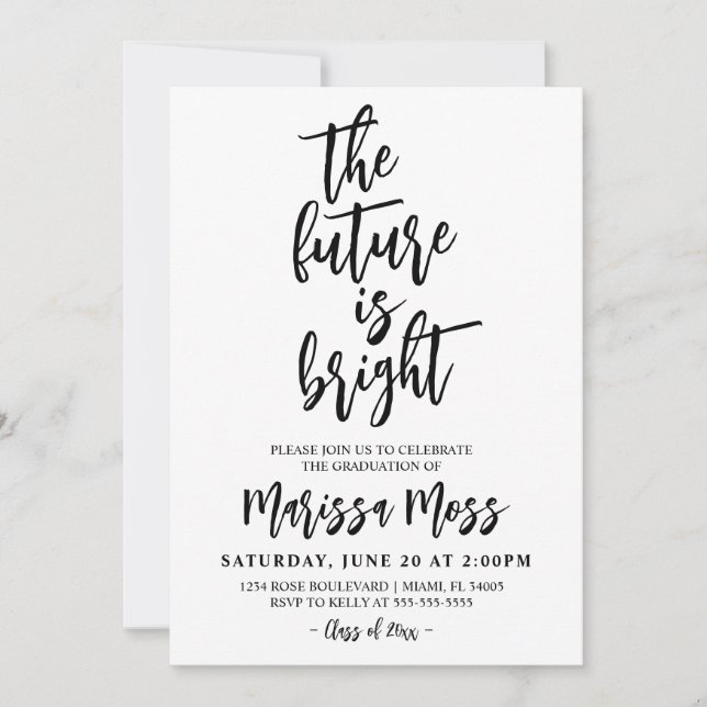 The Future is Bright Graduation Invitation (Front)