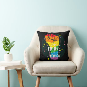 The Future Is Equal Raised Fist Cushion