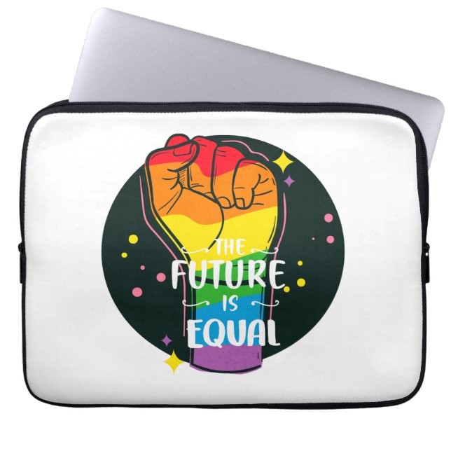 The Future Is Equal Raised Fist  Laptop Sleeve (Front)