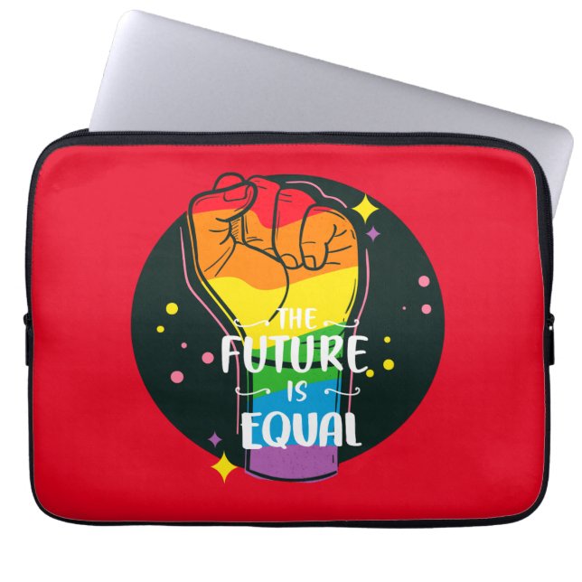 The Future Is Equal Raised Fist Laptop Sleeve (Front)