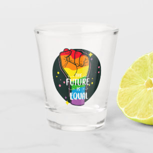 The Future Is Equal Raised Fist Shot Glass