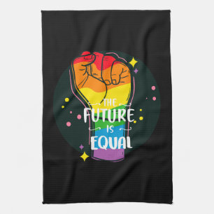 The Future Is Equal Raised Fist Tea Towel