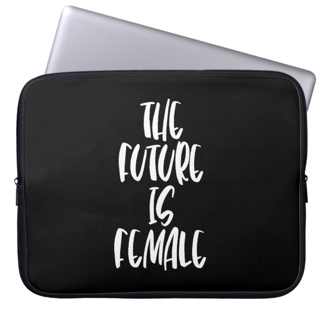 The Future is Female black laptop sleeve (Front)