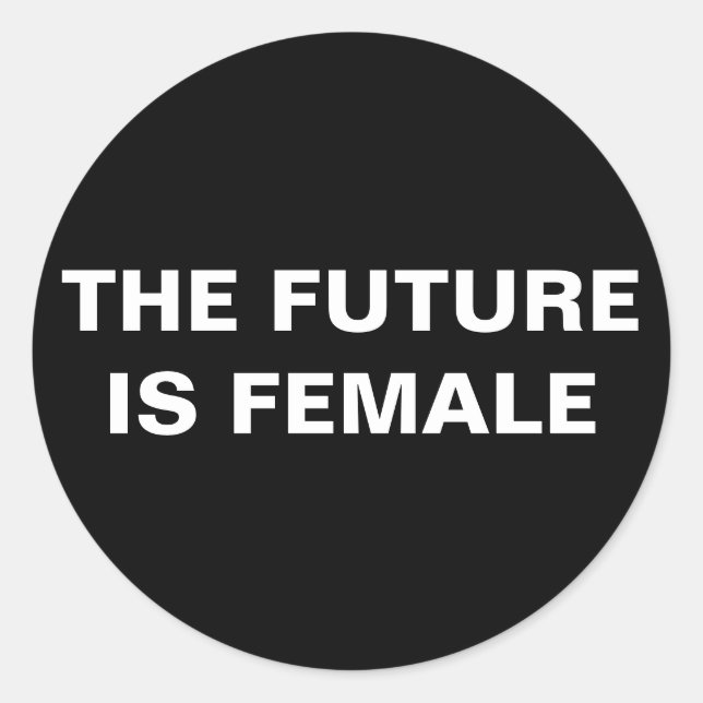 The future is female - Black/White Glossy Sticker (Front)