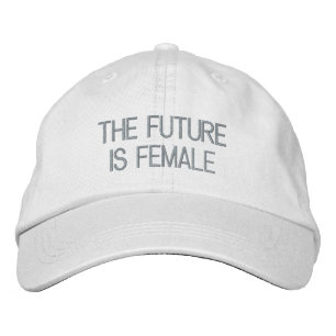 The future is female pink custom text modern embroidered hat