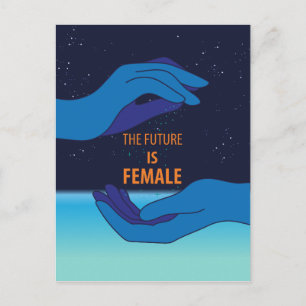 The Future is Female starry sky lettering  Postcard