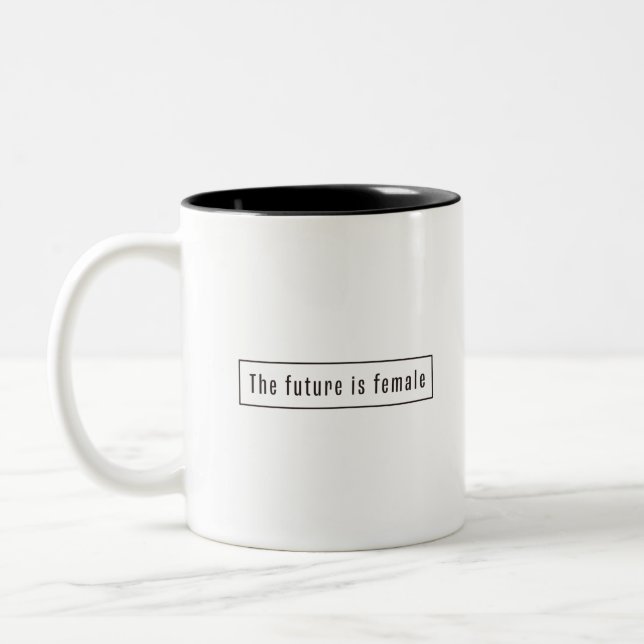 the future is female Two-Tone coffee mug (Left)