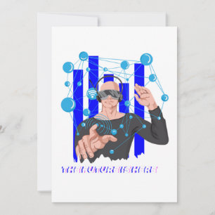 The Future Is Here VR Gamer Gaming Virtual Reality Invitation