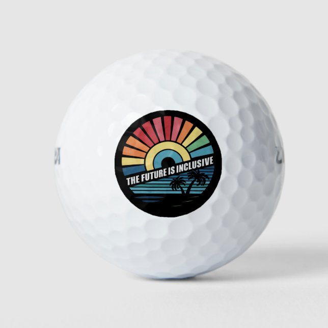 The Future Is Inclusive LGBT Gay Rights Pride  Golf Balls (Front)