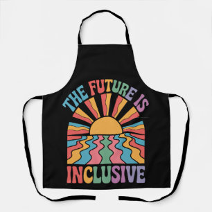 The Future Is Inclusive LGBTQ Rainbow Pride Retro Apron
