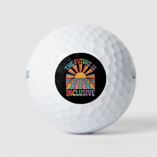 The Future Is Inclusive LGBTQ Rainbow Pride Retro Golf Balls