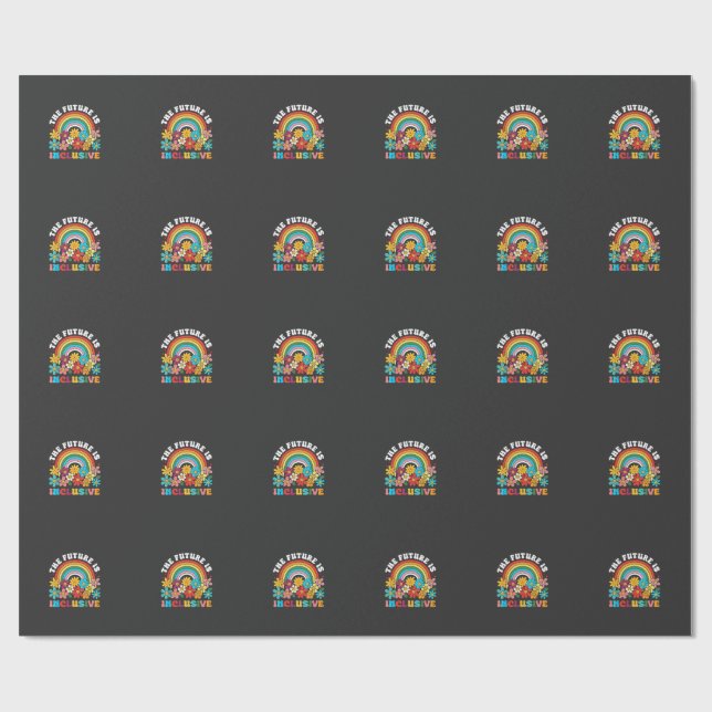 The Future Is Inclusive Pride Month LGBTQ  Wrapping Paper (Flat)
