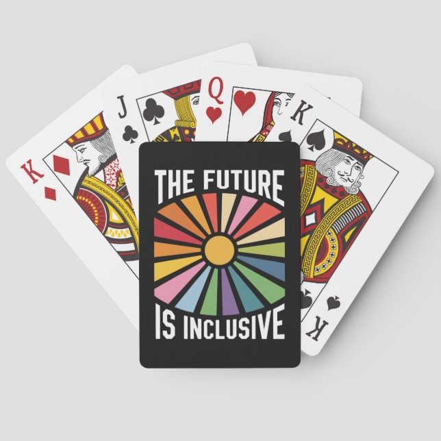 The Future is Inclusive Rainbow Pride Trans Rights Playing Cards (Back)