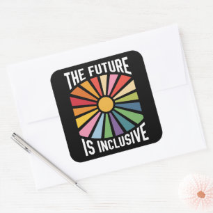 The Future is Inclusive Rainbow Pride Trans Rights Square Sticker