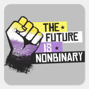 The future is nonbinary square sticker