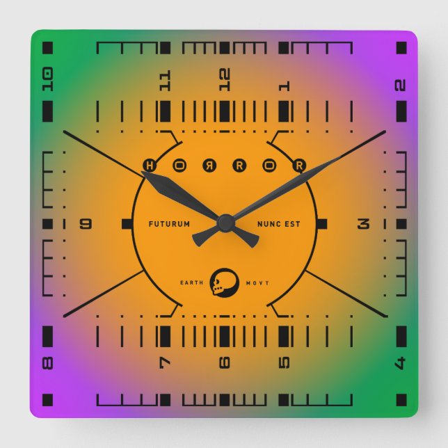 The Future Is Now Square Wall Clock (Front)