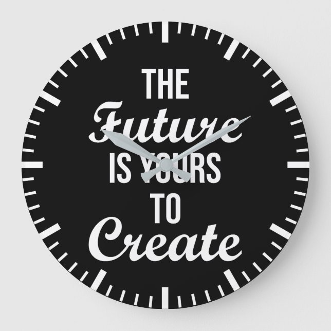 The Future Is Yours To Create - Hustle, Success Large Clock (Front)