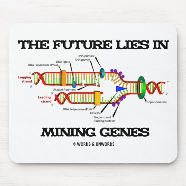 The Future Lies In Mining Genes (DNA Replication) Mouse Pad (Front)