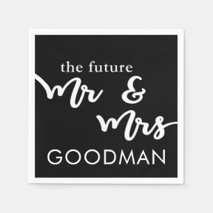 The Future Mr and Mrs Cocktail Napkins (Black)