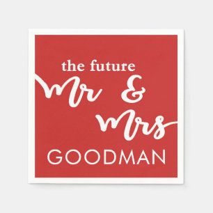 The Future Mr and Mrs Cocktail Napkins (Red)