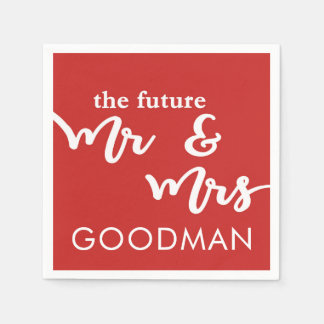 The Future Mr and Mrs Cocktail Napkins (Red)
