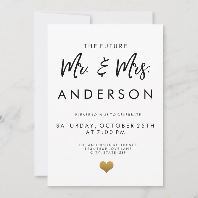 The Future Mr. and Mrs. Engagement Party Invitation (Front)