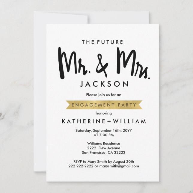 The Future Mr and Mrs Engagement Party Invite (Front)