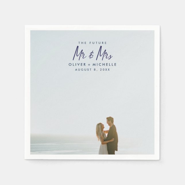 The Future Mr and Mrs Photo Engagement Napkins (Front)
