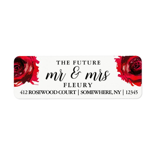 The Future Mr and Mrs Return Address Labels Rose (Front)