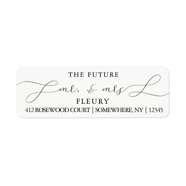 The Future Mr and Mrs Return Address Labels Script (Front)
