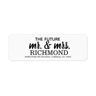 The Future Mr and Mrs Return Address Labels Small