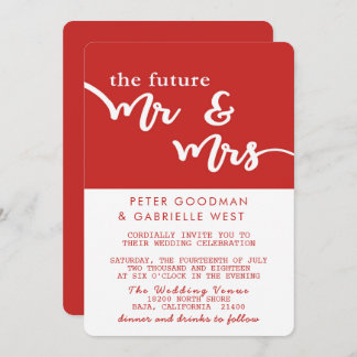 The Future Mr and Mrs Wedding Invitation (Red)