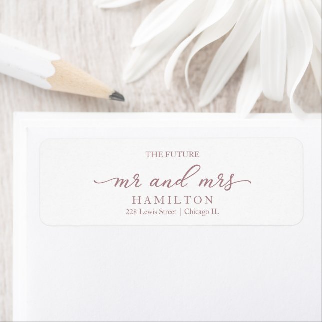 The Future Mr and Mrs Wedding Return Address Label (Insitu)