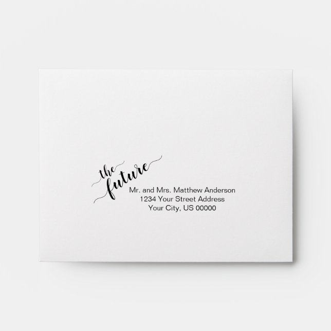 The Future Mr. and Mrs. White Floral RSVP Envelope (Front)