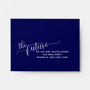 The Future Mr. & Mrs. RSVP Navy Blue Wedding Envelope