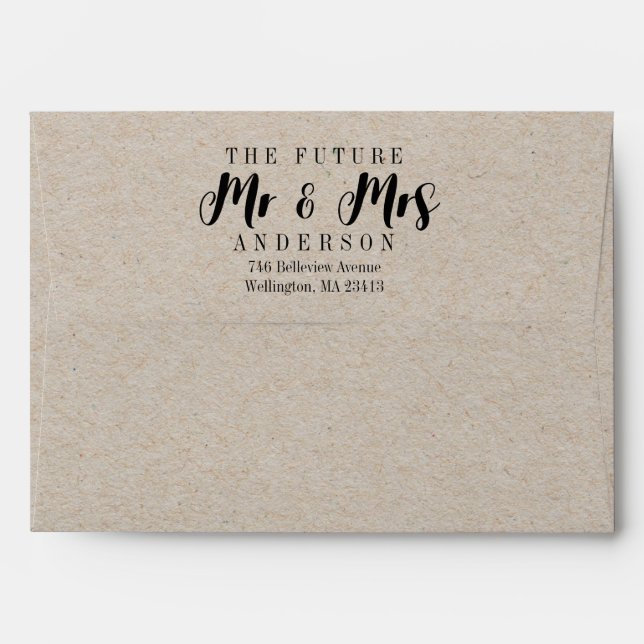 The Future Mrs and Mr 5x7 Kraft Return Address Envelope (Back (Top Flap))