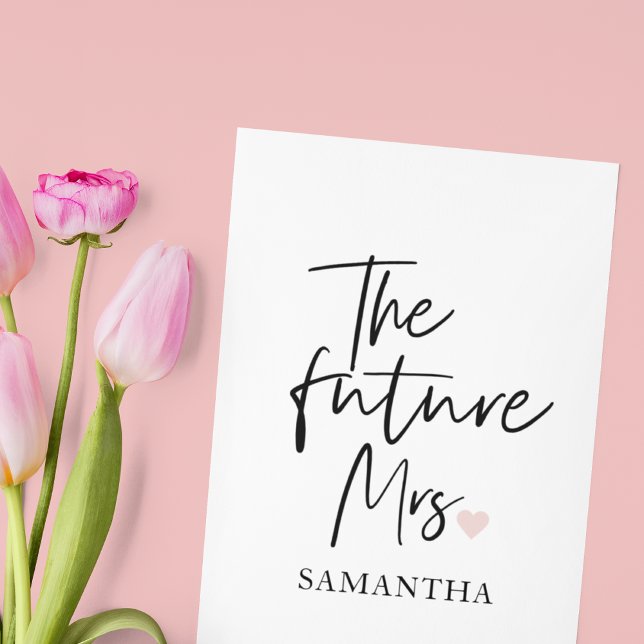 The Future Mrs and Your Name | Modern Beauty Gift Holiday Card (Creator Uploaded)