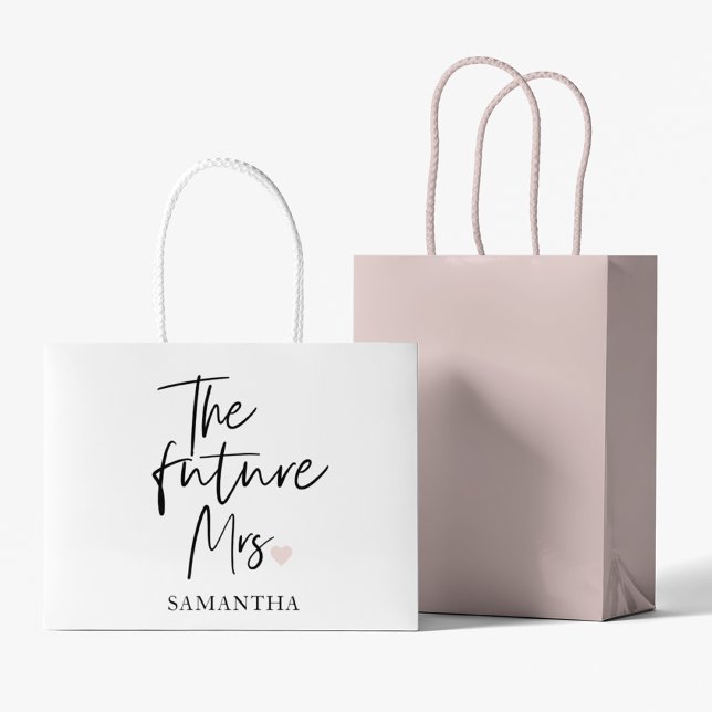The Future Mrs and Your Name | Modern Beauty Gift Large Gift Bag (Creator Uploaded)