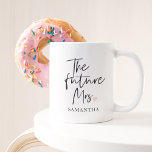 The Future Mrs and Your Name | Modern Beauty Gift Two-Tone Coffee Mug<br><div class="desc">Introducing "The Future Mrs and Your Name" Modern Beauty Gift Set from Zazzle Celebrate the joyous occasion of the future Mrs. with a modern beauty gift set from Zazzle that combines luxury, personalisation, and style. This exclusive gift set is designed to make her feel truly special as she embarks on...</div>