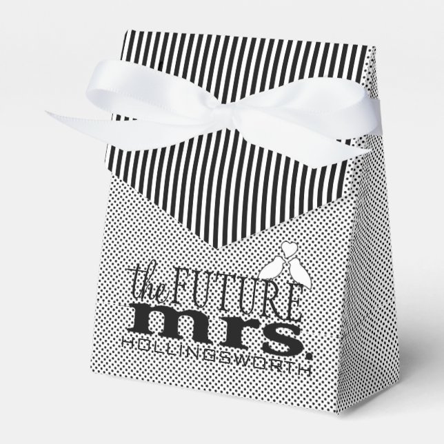 The Future Mrs. Black and White Bridal Shower Favour Box (Front Side)