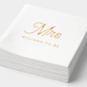 The Future Mrs. Custom Bridal Shower Gold Napkins