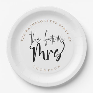 The Future Mrs Married Name Script Bachelorette Paper Plate