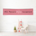 The Future Mrs name Black White Script Dusty Pink Banner<br><div class="desc">Perfect for the bridal shower, bachelorette party or hen do this typographical design has The Future Mrs and Surname and is fully customisable. You can easily personalise the text and can also change font style and text and Dusty Pink background colour via the Click to Customise Further option if you...</div>
