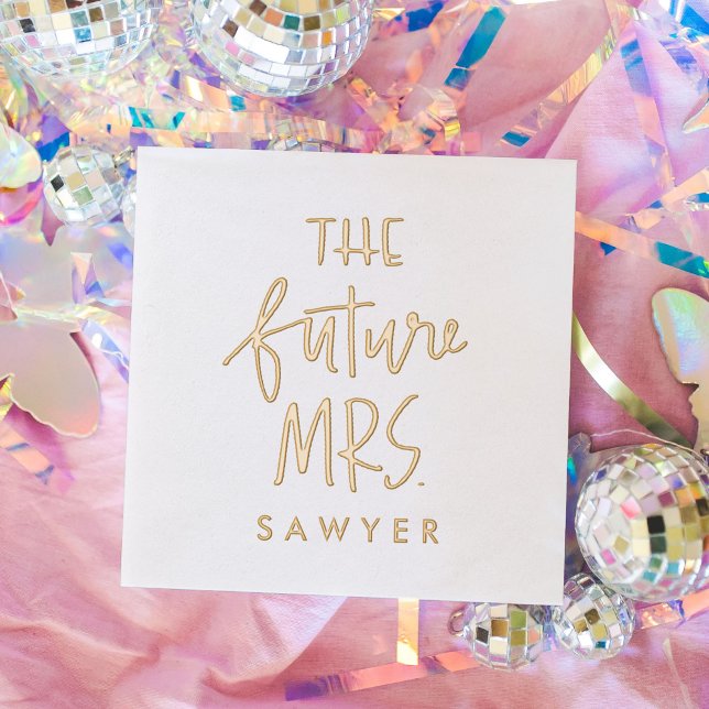 The Future Mrs Personalised Engagement Foil Napkins (The Future Mrs Personalized Engagement Foil Napkins)