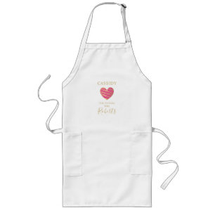 The Future MRS Quote Hot Pink & Gold Heart Effect Long Apron