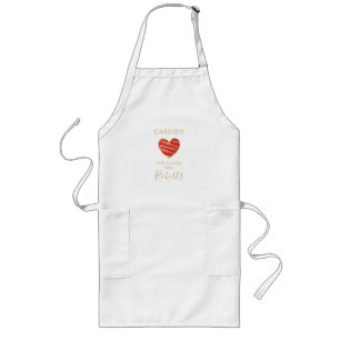 The Future MRS Quote Red & Gold Effect Heart Long Apron
