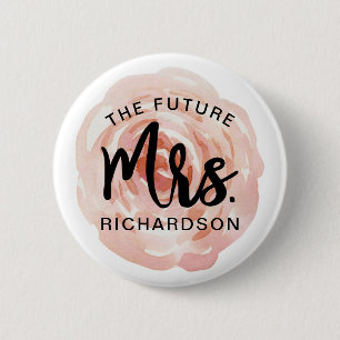 The Future Mrs. Watercolor Floral Pin