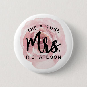 The Future Mrs. Watercolor Floral Pin